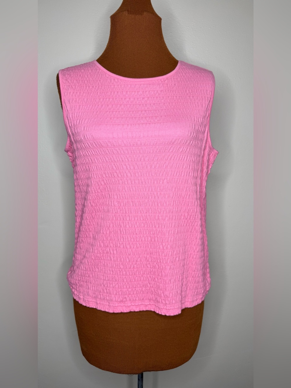 Talbots Sleeveless Pink Textured Tank Top Size Small